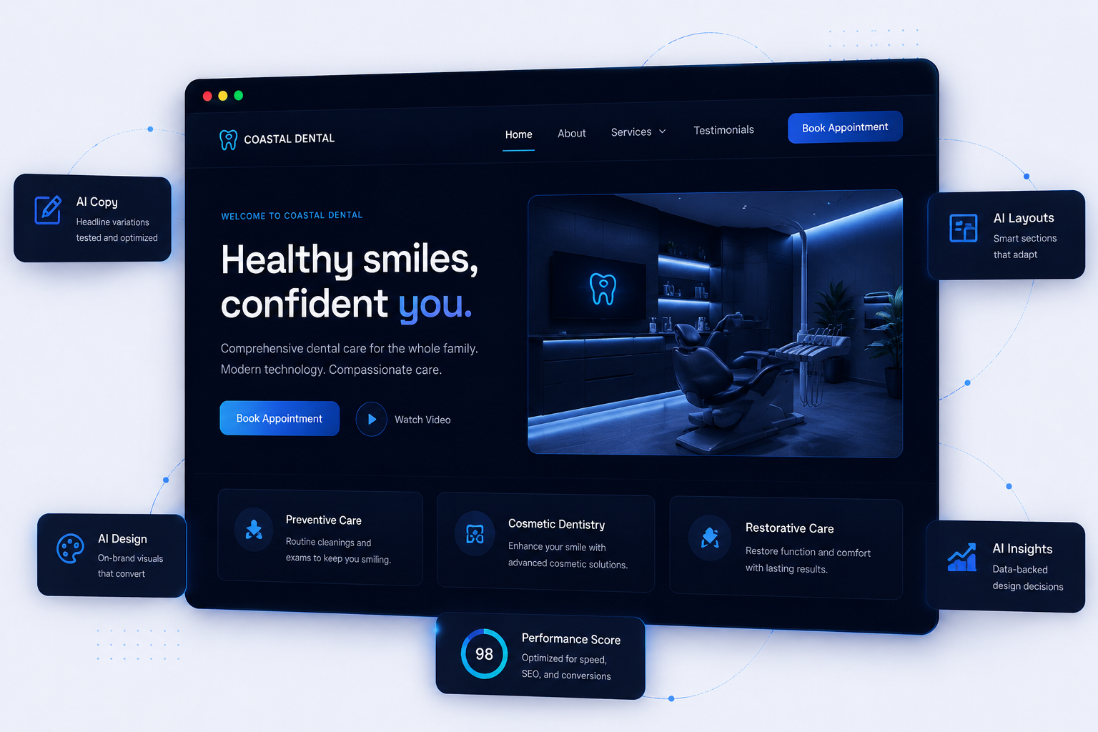 AI-built website preview